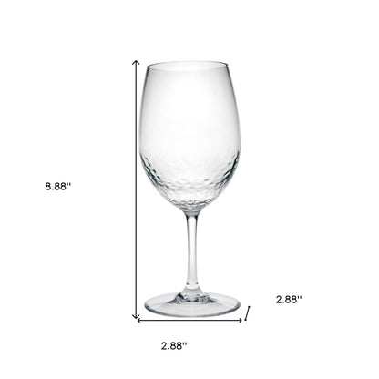 Set of Four Clear Tritan Plastic Stemmed All Purpose Wine Glass