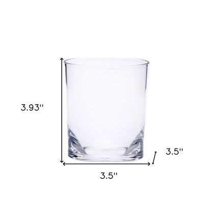 Set of Four Clear Tritan Plastic Stemless Whiskey Glass