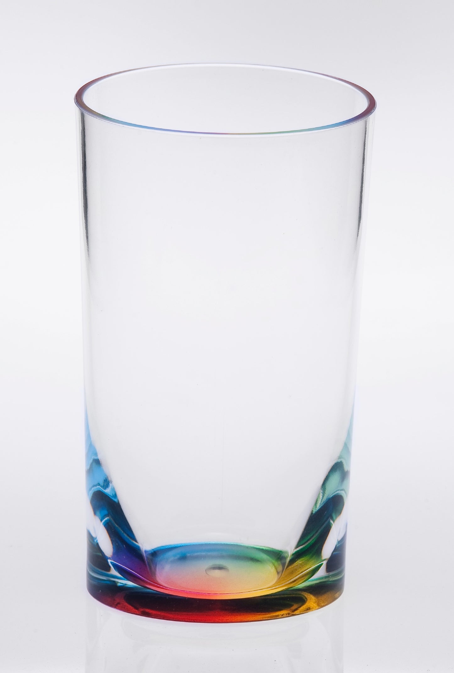 Set of Four Clear and Blue Acrylic Highball Glasses