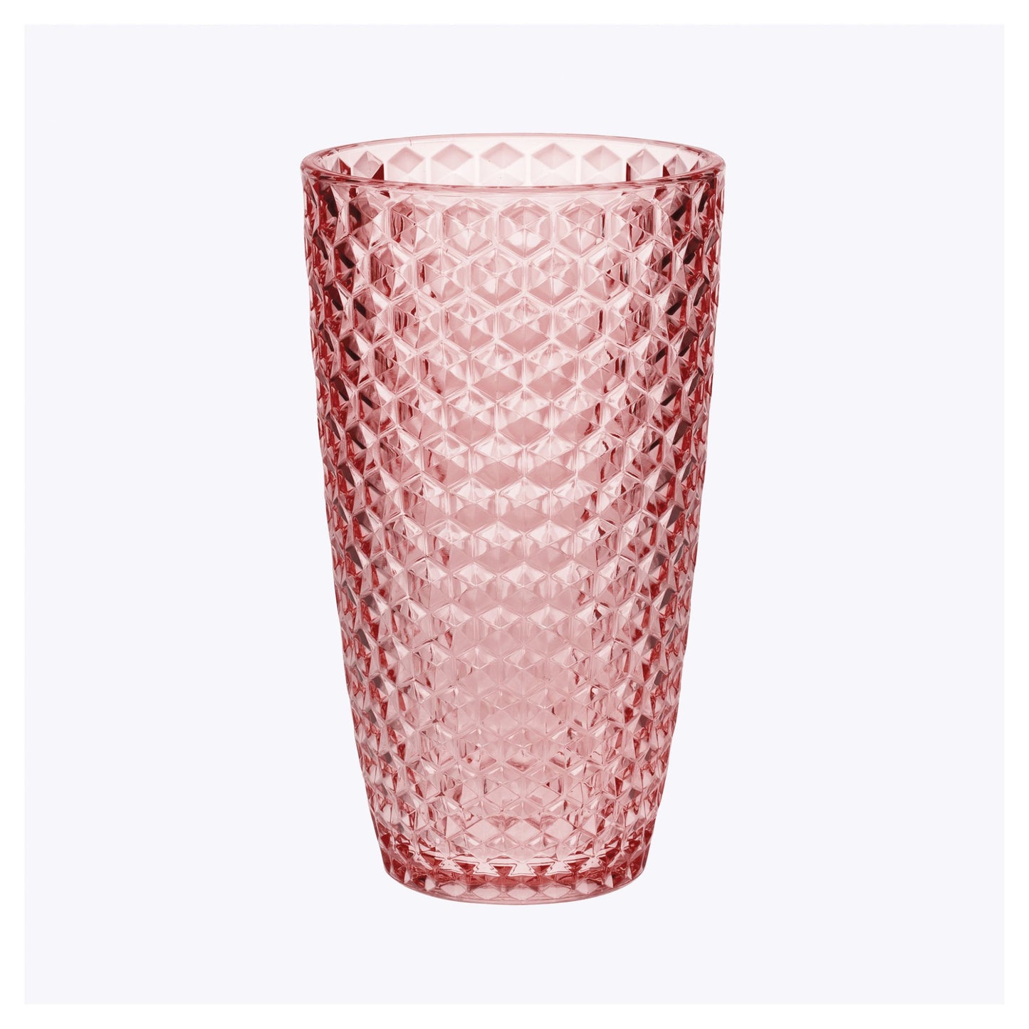 Set of Four Pink Geometric Acrylic Stemless Highball Glass