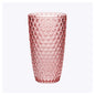 Set of Four Pink Geometric Acrylic Stemless Highball Glass