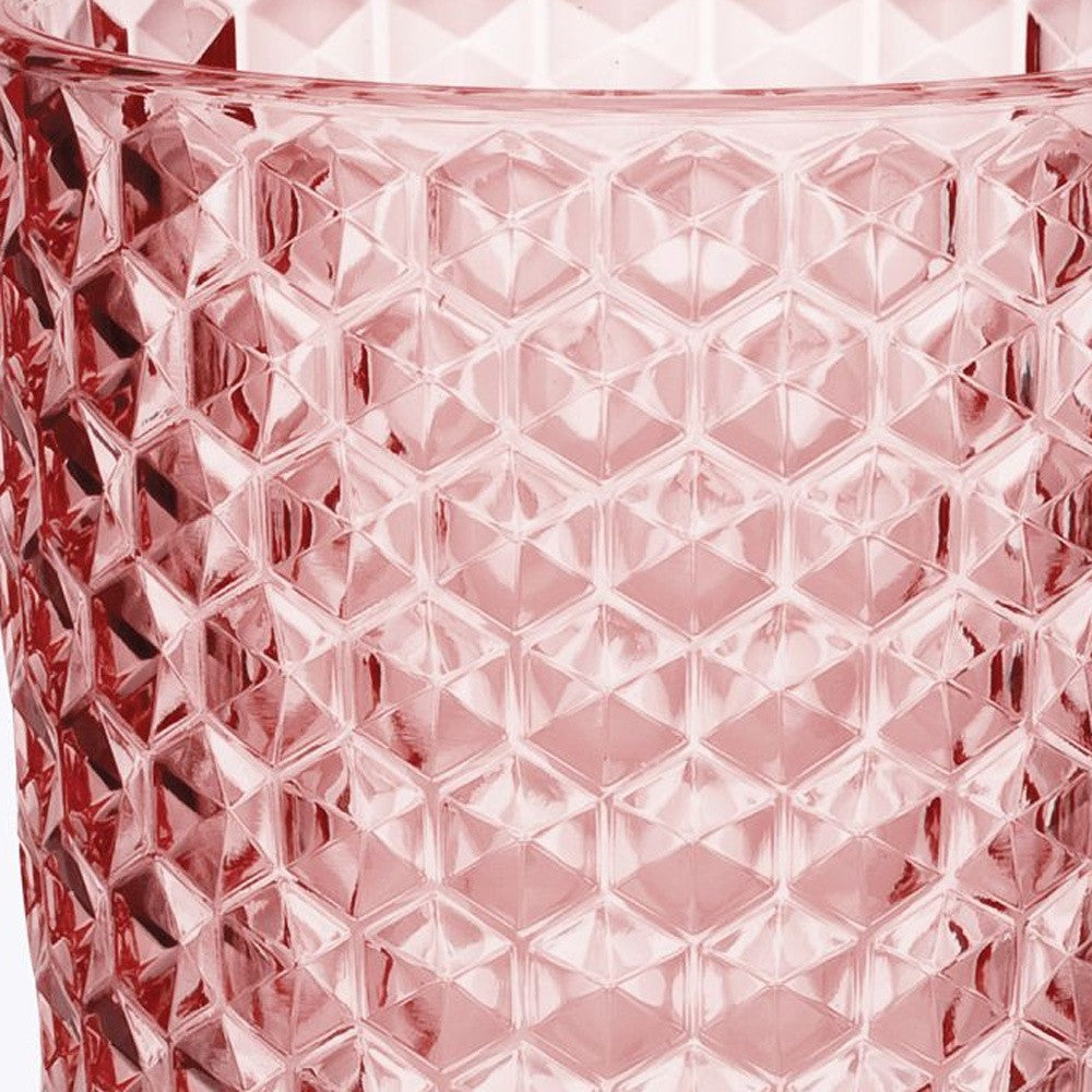 Set of Four Pink Geometric Acrylic Stemless Highball Glass