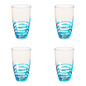 Set of Four Clear and Blue Swirl Acrylic Highball Glasses