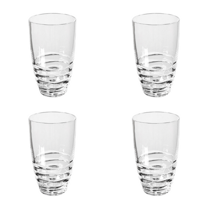 Set of Four Clear Swirl Acrylic Highball Glasses