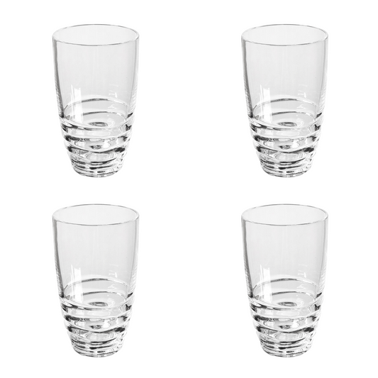 Set of Four Clear Swirl Acrylic Highball Glasses