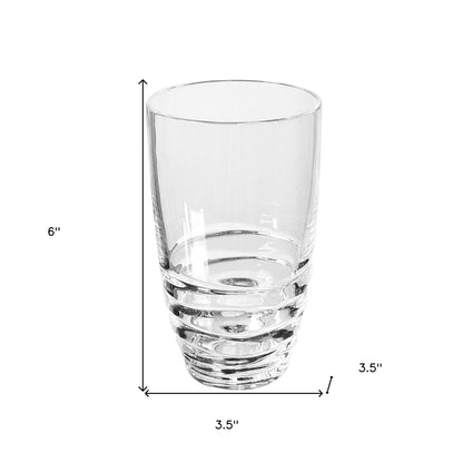 Set of Four Clear Swirl Acrylic Highball Glasses