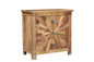 30" Brown Three Drawer Starburst Pattern Solid Wood Nightstand