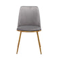 Gray And Gold Velvet and Metal Dining Side Chair