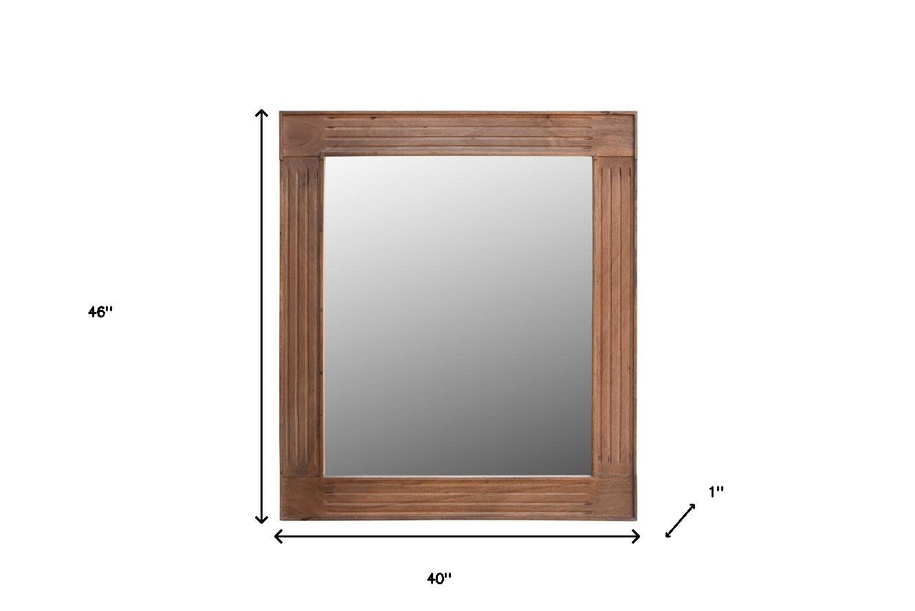 46" Brown Dresser Solid Wood Mirror