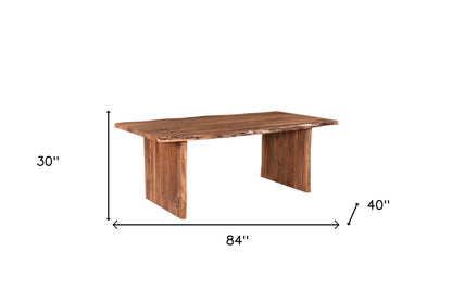 84" Brown Solid Wood Dining Table