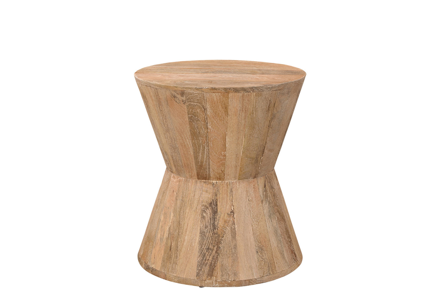 18" Wood Brown And Brown Wood Solid Wood Round End Table