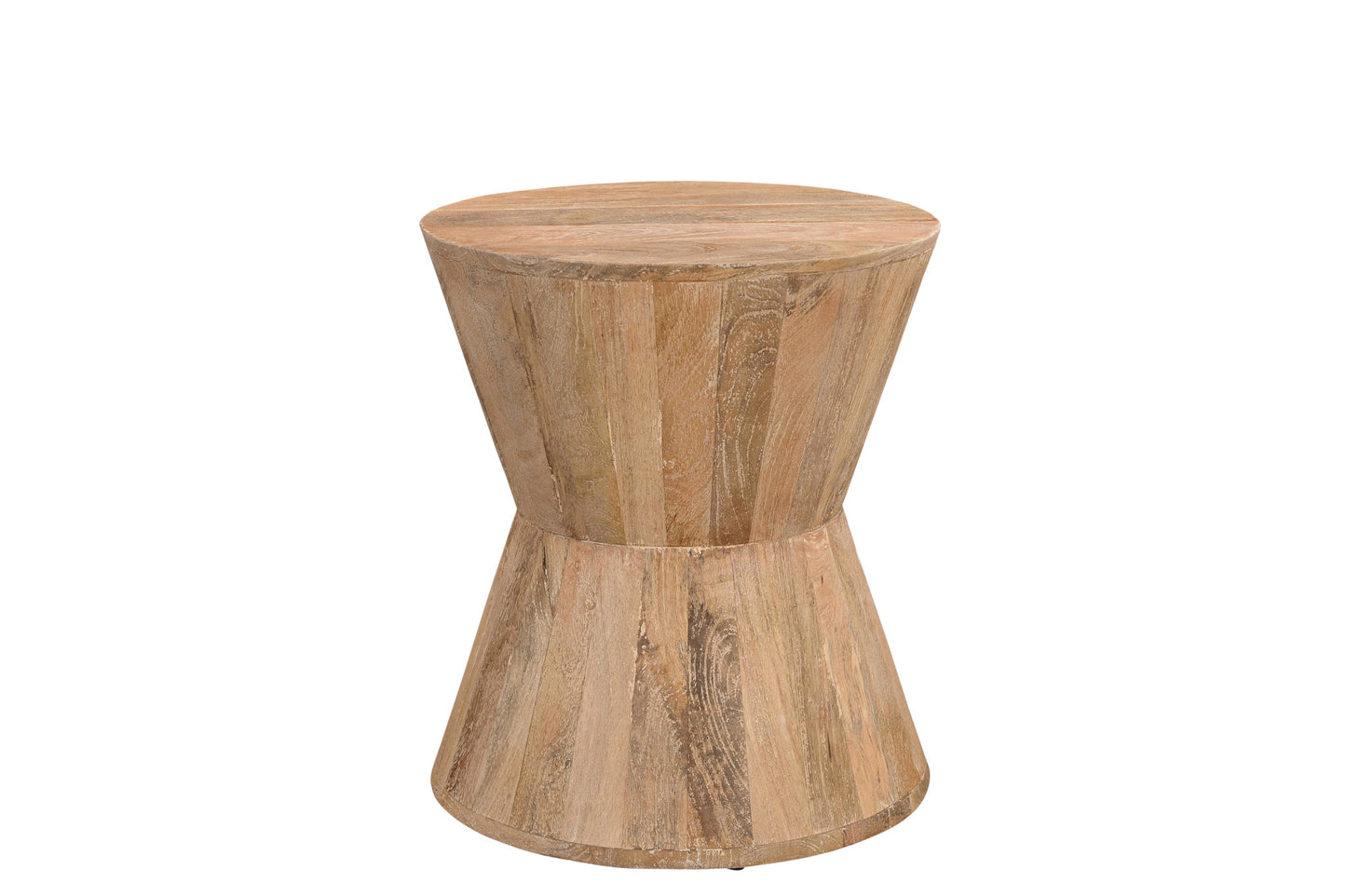 18" Wood Brown And Brown Wood Solid Wood Round End Table