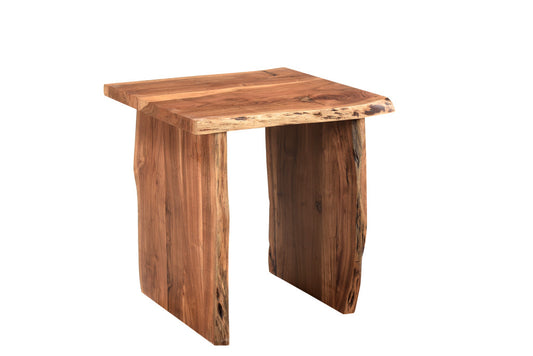 24" Brown Solid Wood Square End Table