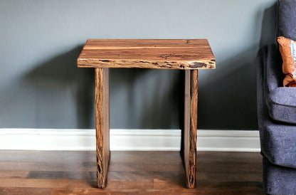 24" Brown Solid Wood Square End Table