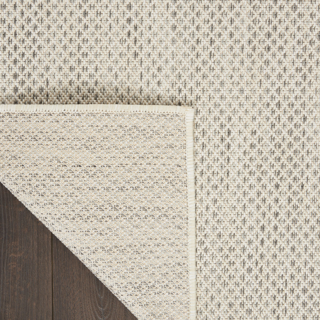 9' X 12' Cream Geometric Power Loom Area Rug