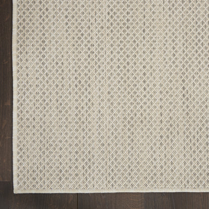 9' X 12' Cream Geometric Power Loom Area Rug