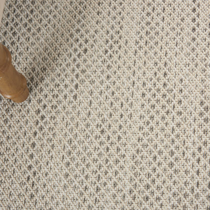 9' X 12' Cream Geometric Power Loom Area Rug