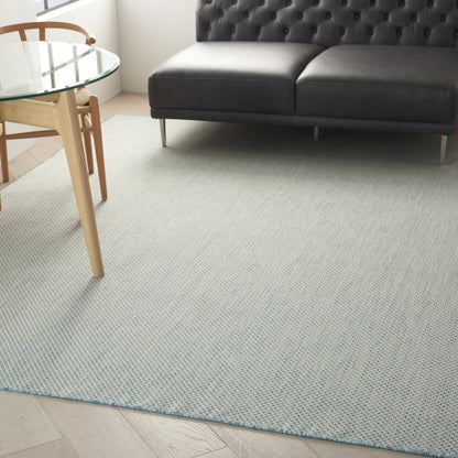 9' X 12' Blue Geometric Power Loom Area Rug