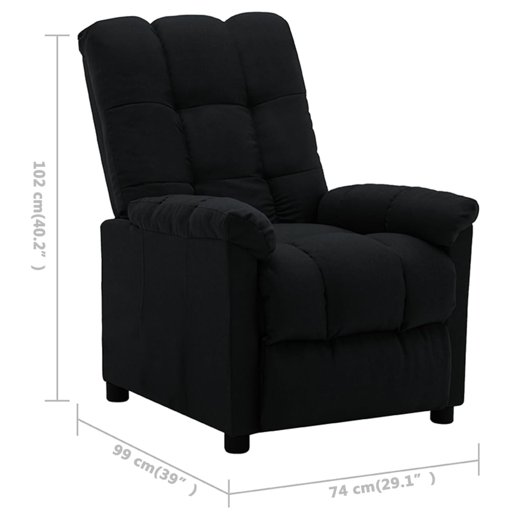 Recliner Black Fabric