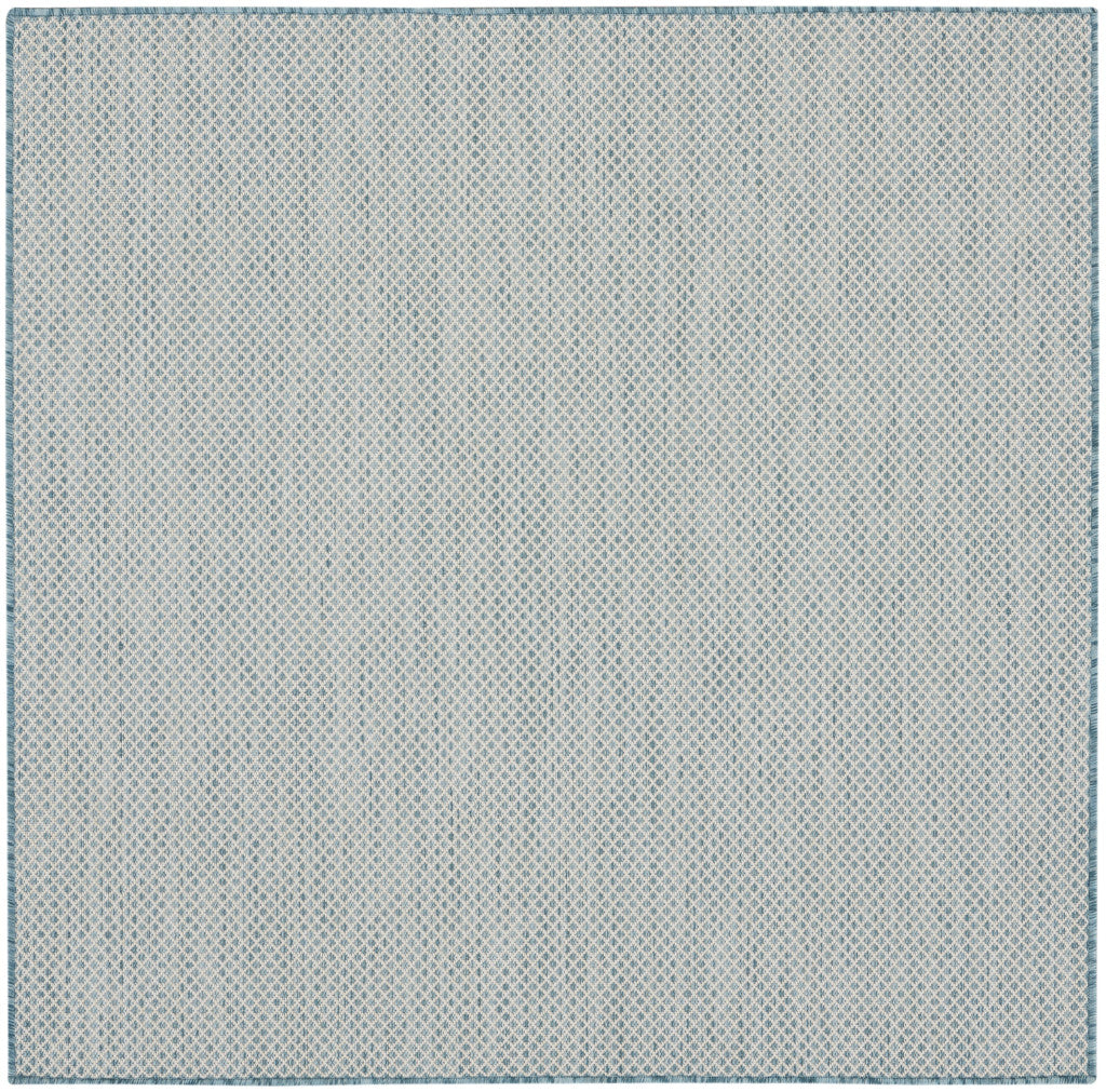 4' Blue Square Geometric Power Loom Area Rug