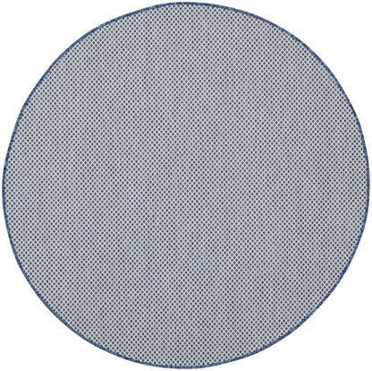 5' Bone Round Geometric Power Loom Area Rug