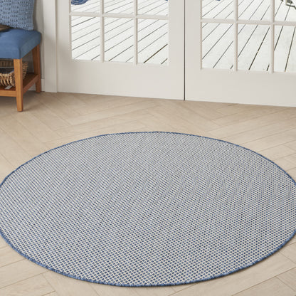 4' Bone Round Geometric Power Loom Area Rug