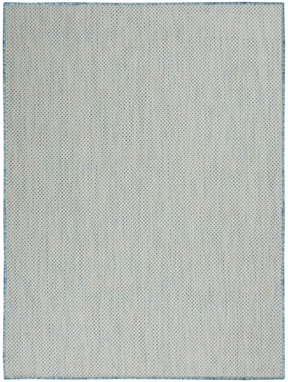 5' X 7' Aqua Geometric Power Loom Area Rug