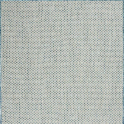 5' X 7' Aqua Geometric Power Loom Area Rug