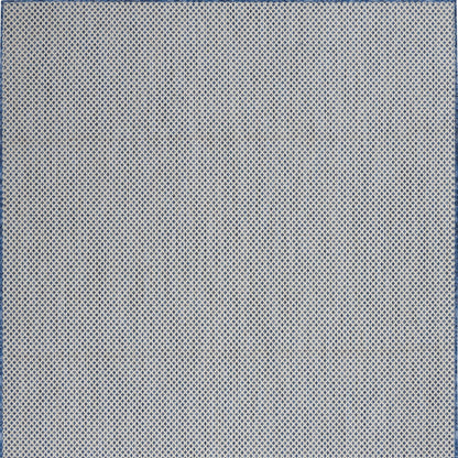 5' X 7' Blue Geometric Power Loom Area Rug