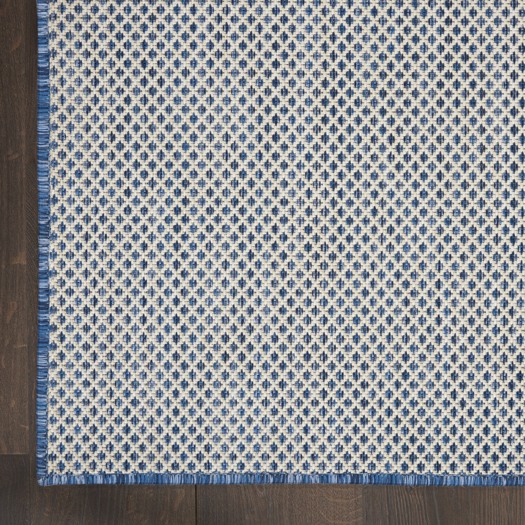 6' X 9' Blue Geometric Power Loom Area Rug