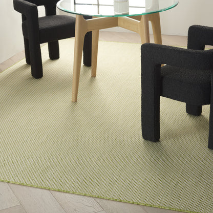 7' X 10' Green Geometric Power Loom Area Rug