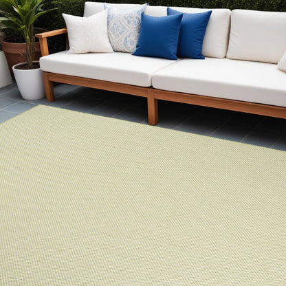 7' X 10' Green Geometric Power Loom Area Rug