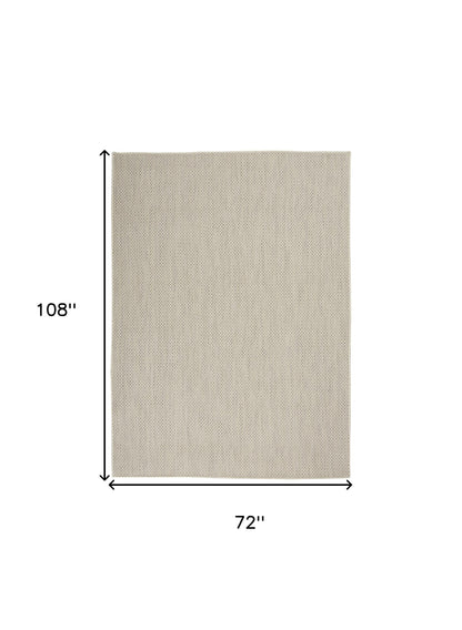 6' X 9' Ivory Geometric Power Loom Area Rug