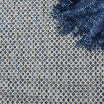 7' X 10' Blue Geometric Power Loom Area Rug