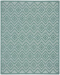 8' X 10' Aqua Geometric Flatweave Area Rug