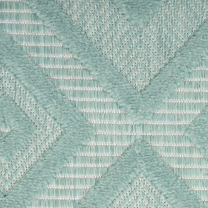 8' X 10' Aqua Geometric Flatweave Area Rug