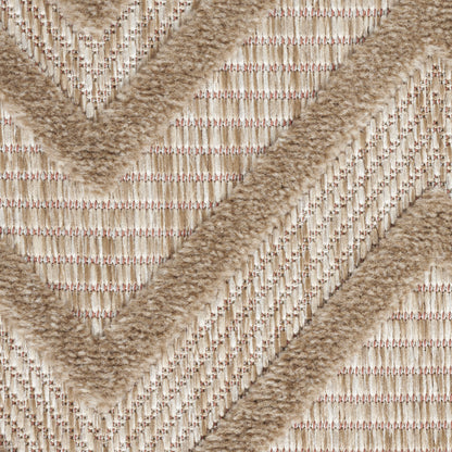 8' X 10' Beige Geometric Flatweave Area Rug