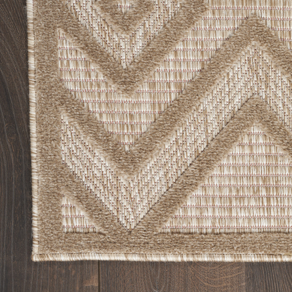 9' X 12' Beige Geometric Flatweave Area Rug