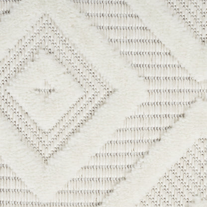 9' X 12' Cream Geometric Flatweave Area Rug