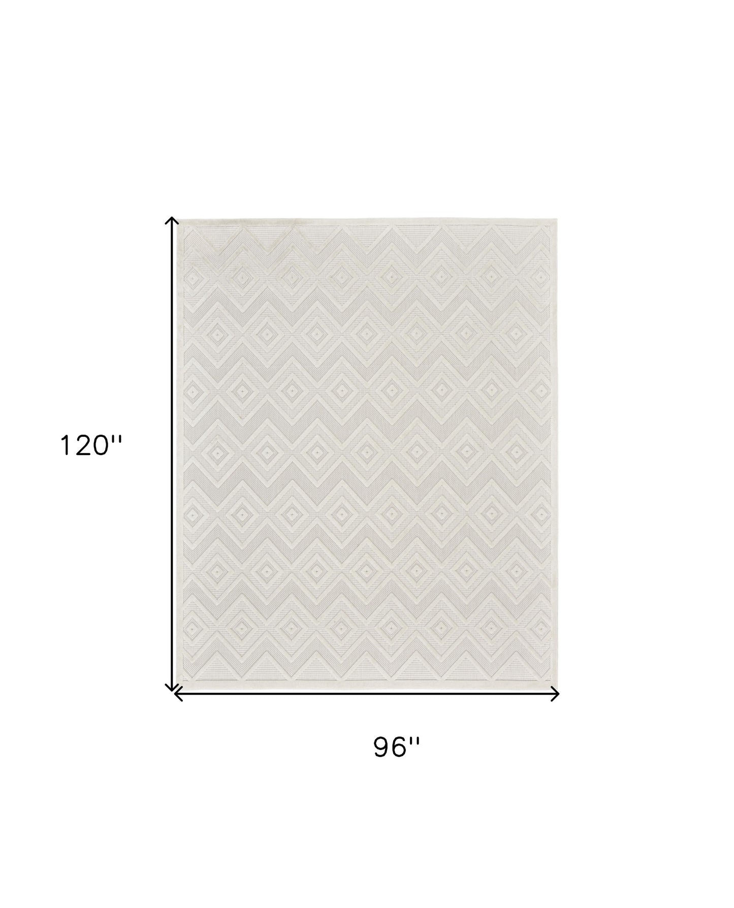 8' X 10' Cream Geometric Flatweave Area Rug