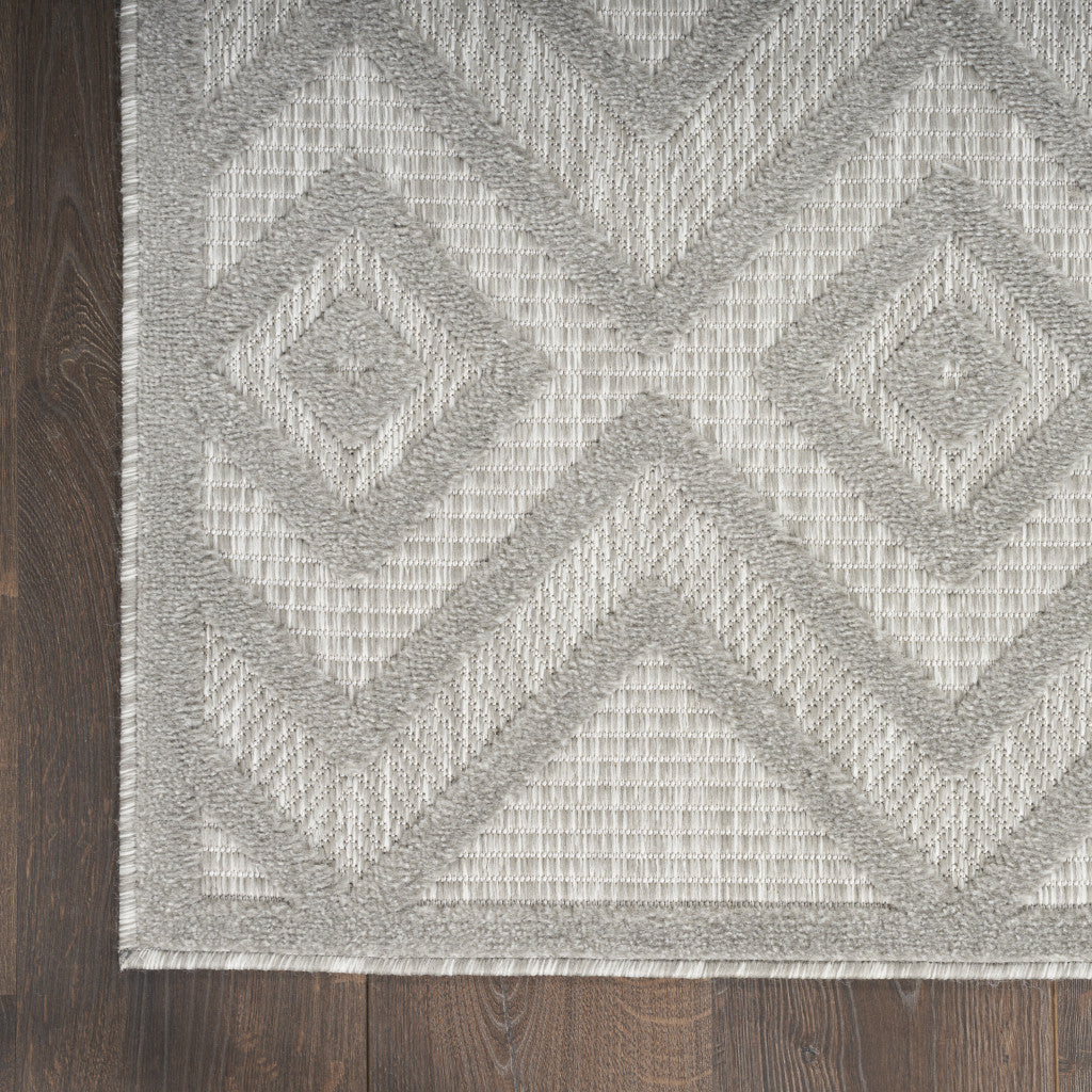 9' X 12' Gray Geometric Flatweave Area Rug