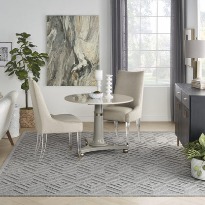 9' X 12' Gray Geometric Flatweave Area Rug