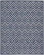 7' X 10' Navy Blue Geometric Flatweave Area Rug