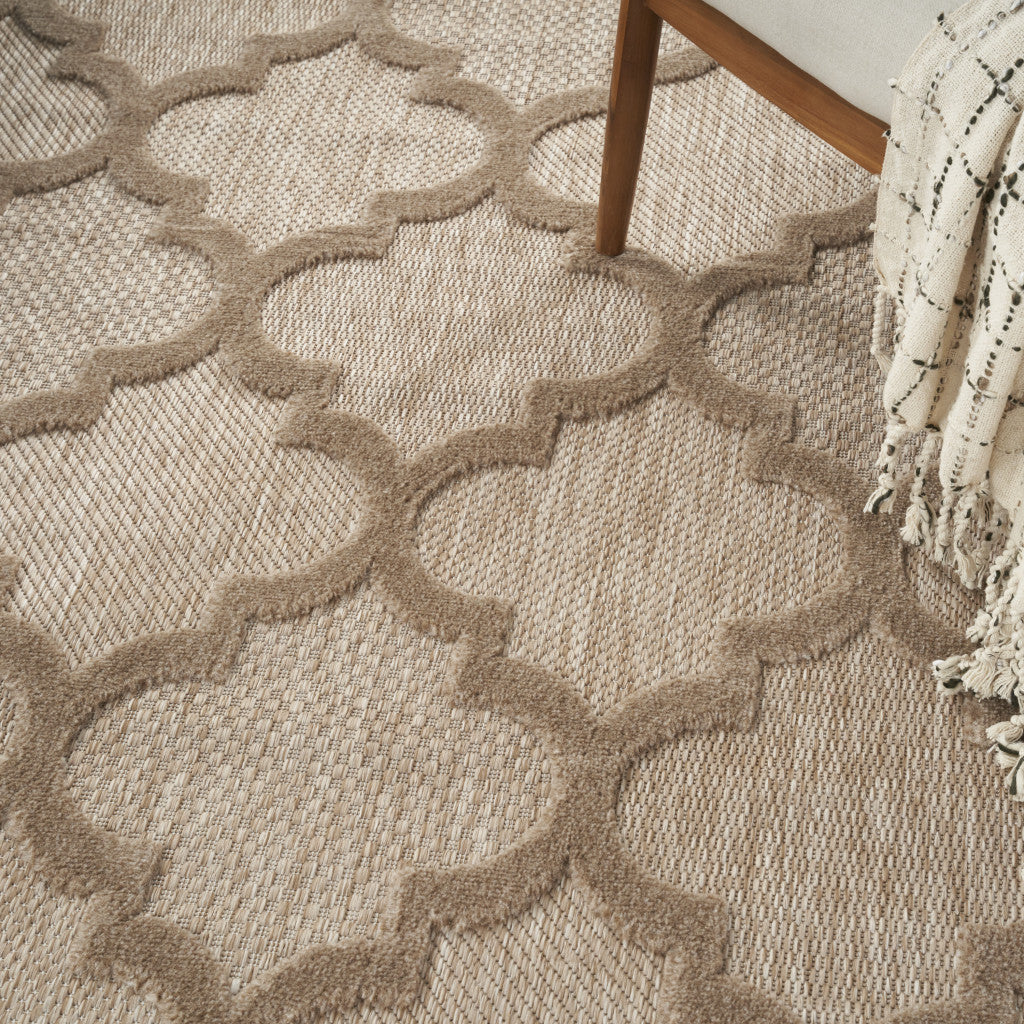 8' X 10' Beige Geometric Flatweave Area Rug