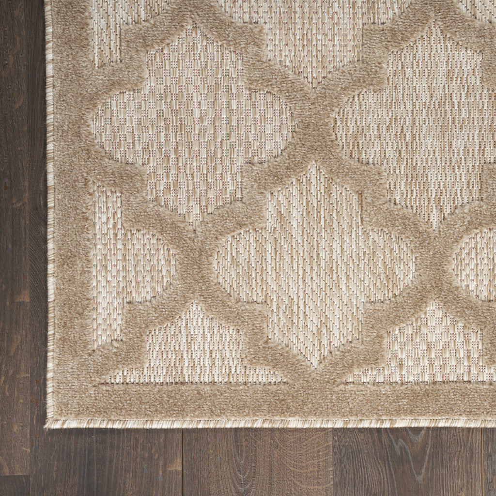 6' X 9' Beige Geometric Flatweave Area Rug