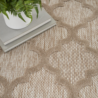 6' X 9' Beige Geometric Flatweave Area Rug