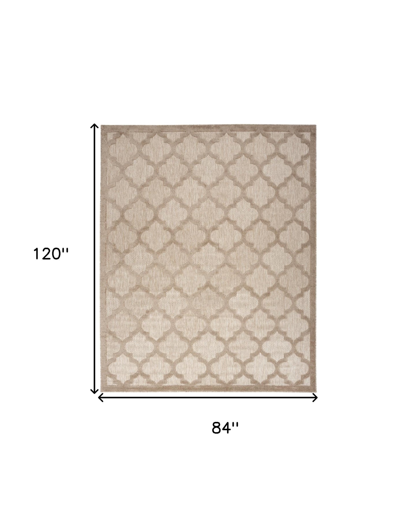 7' X 10' Beige Geometric Flatweave Area Rug