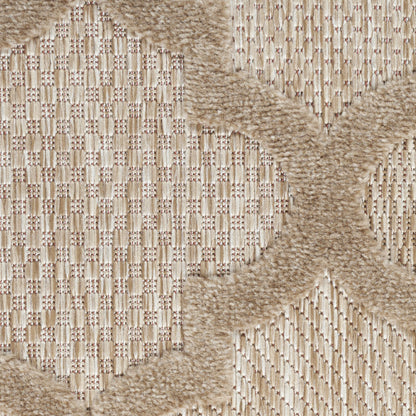 7' X 10' Beige Geometric Flatweave Area Rug