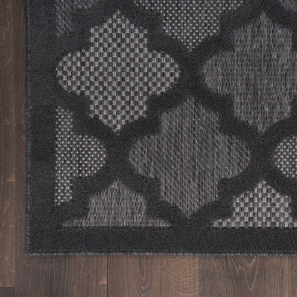 6' X 9' Black Geometric Flatweave Area Rug