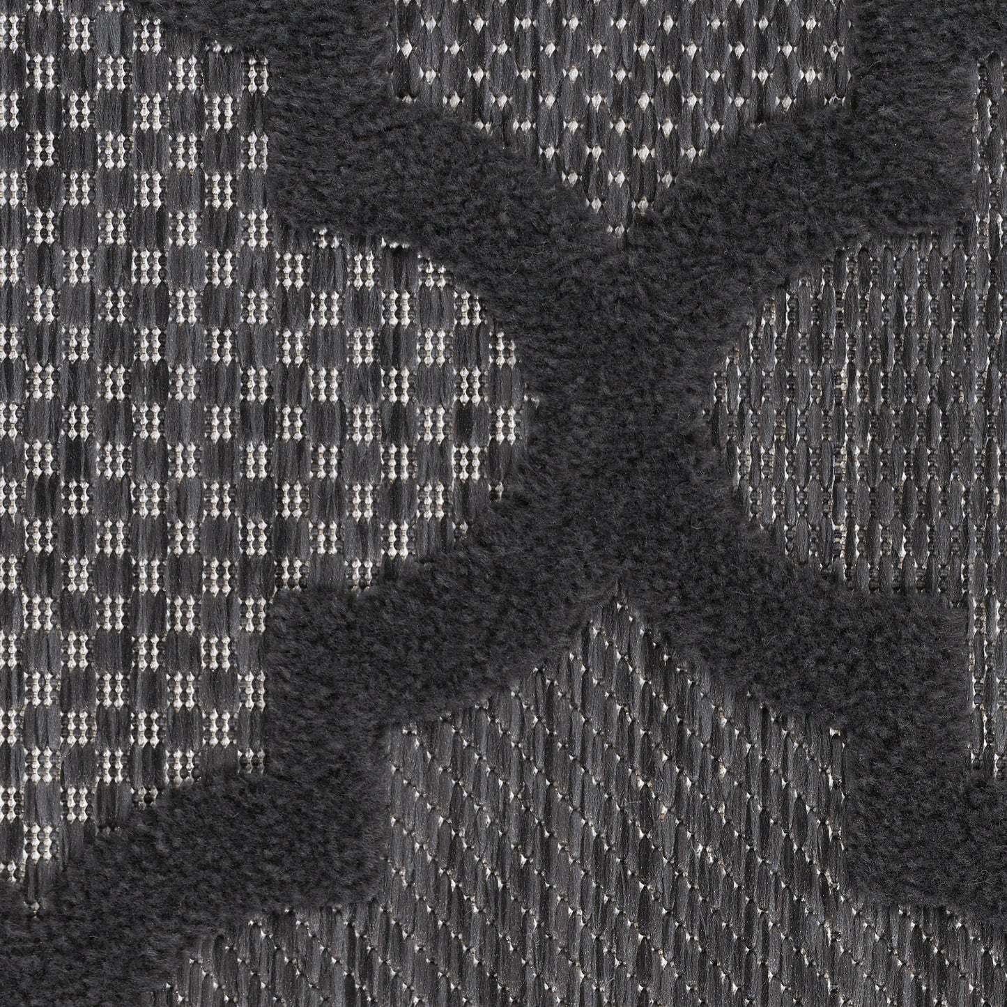 6' X 9' Black Geometric Flatweave Area Rug